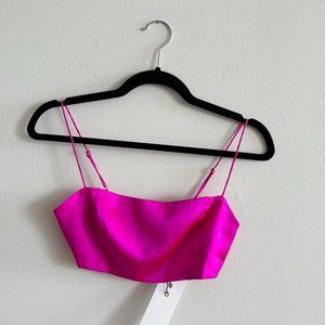 Retrofete Deidre Silk Bra in Neon Pink